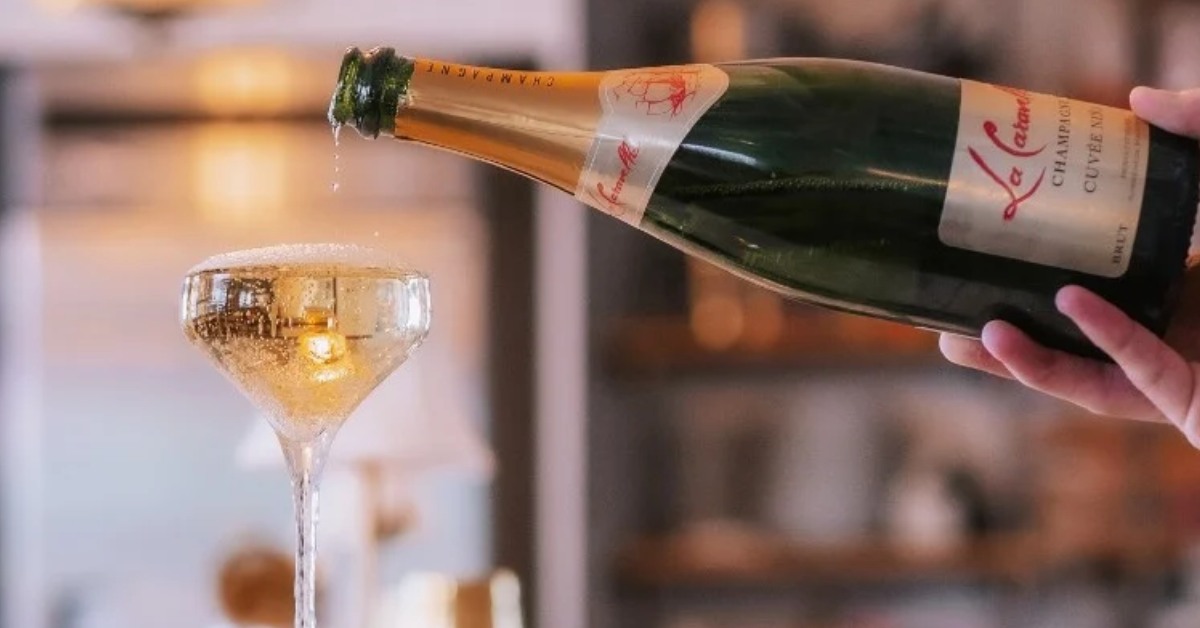 champagne being poured into glass