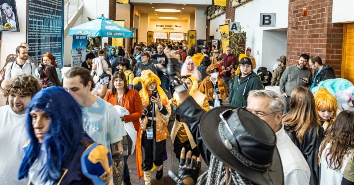 people dressed for a comic con