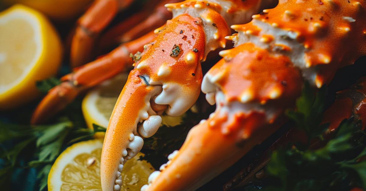 closeup of crab legs