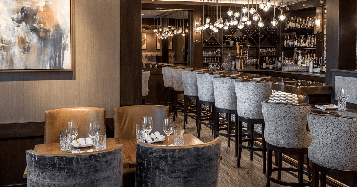 an upscale dining room and bar
