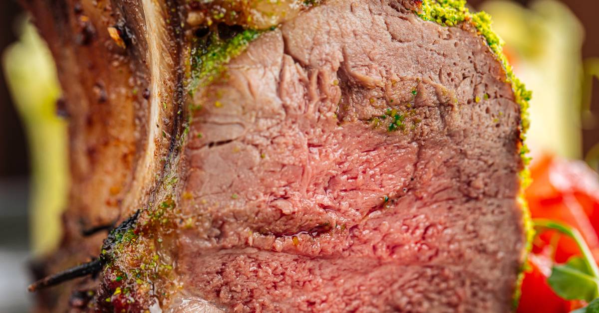 closeup of rack of lamb