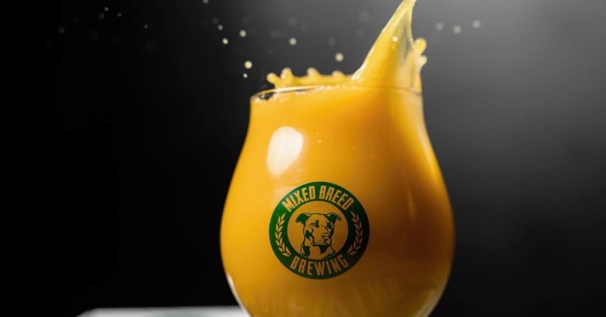 Tropical drink with mango, pineapple, coconut 