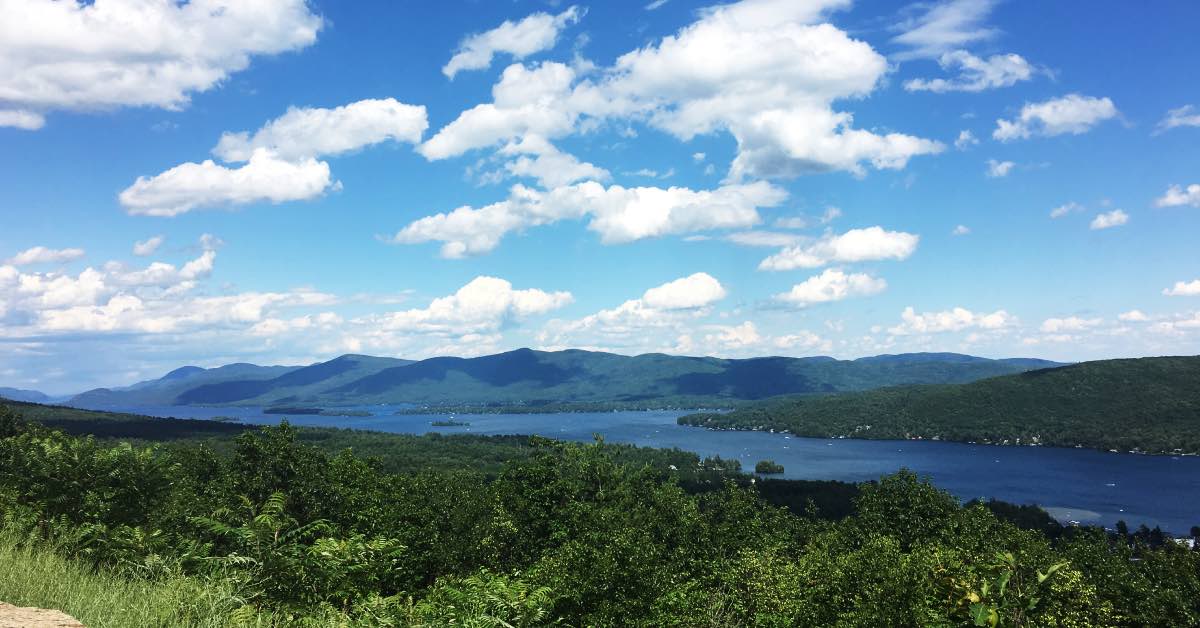 view of Lake George from above