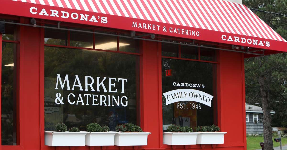 red market exterior that says market and catering on window