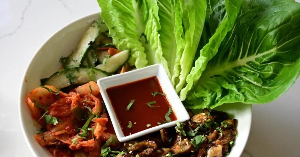 vegetables and sauce on a plate