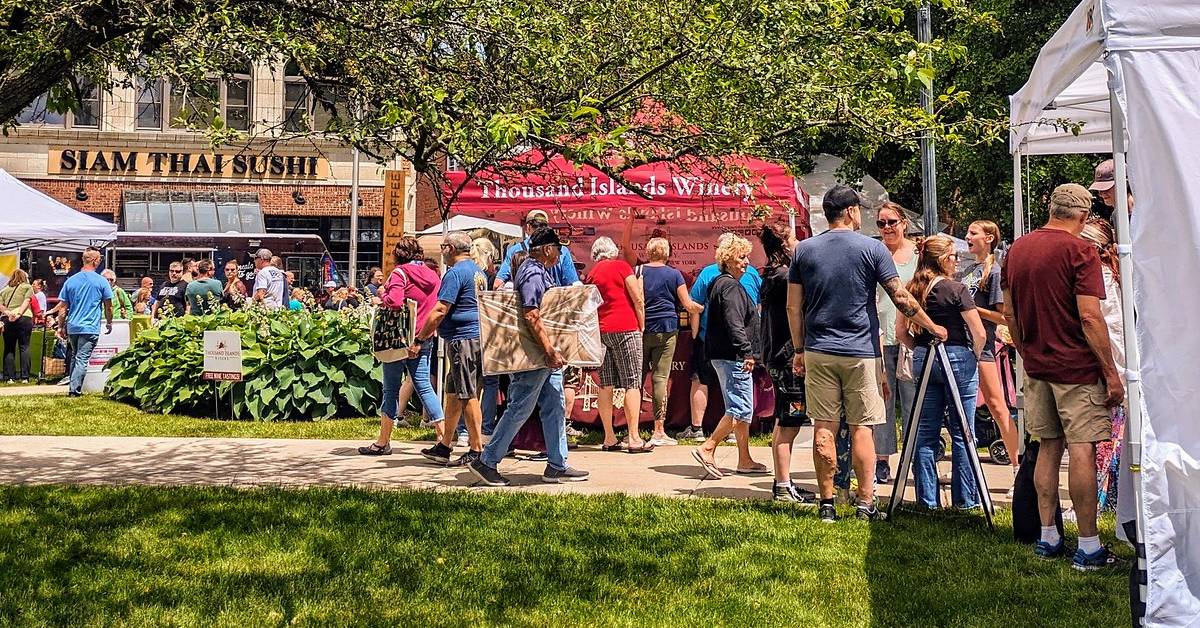 vendors and people at larac june arts festival