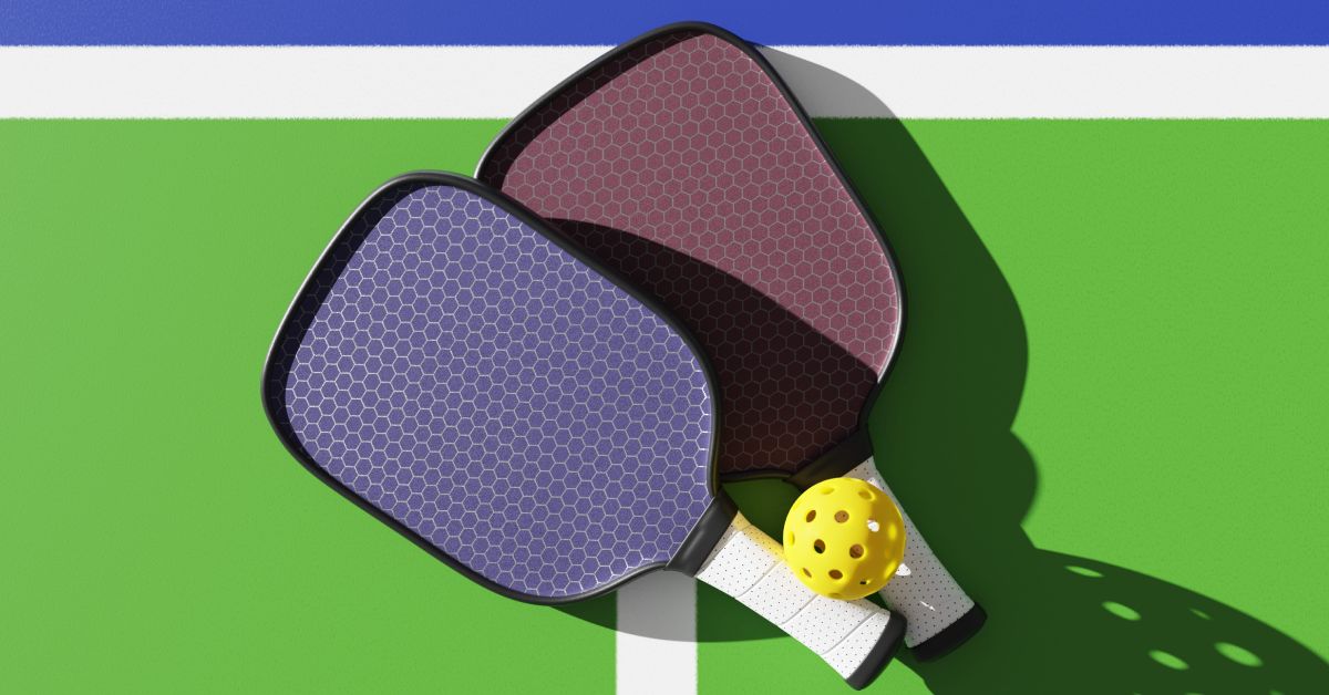 pickleball paddles and ball