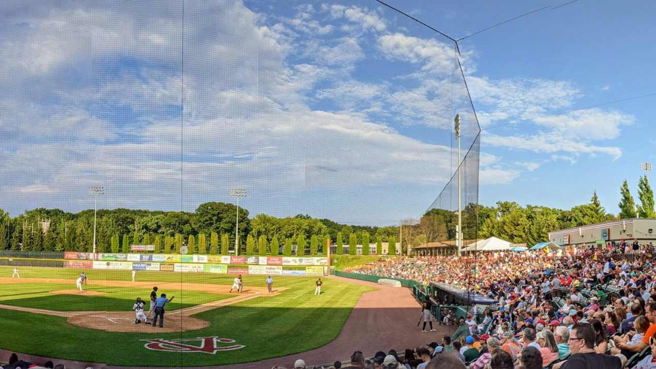 valleycats game overlooking field and crowd