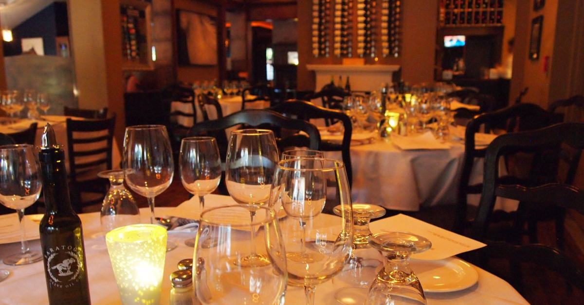 tables in a restaurant