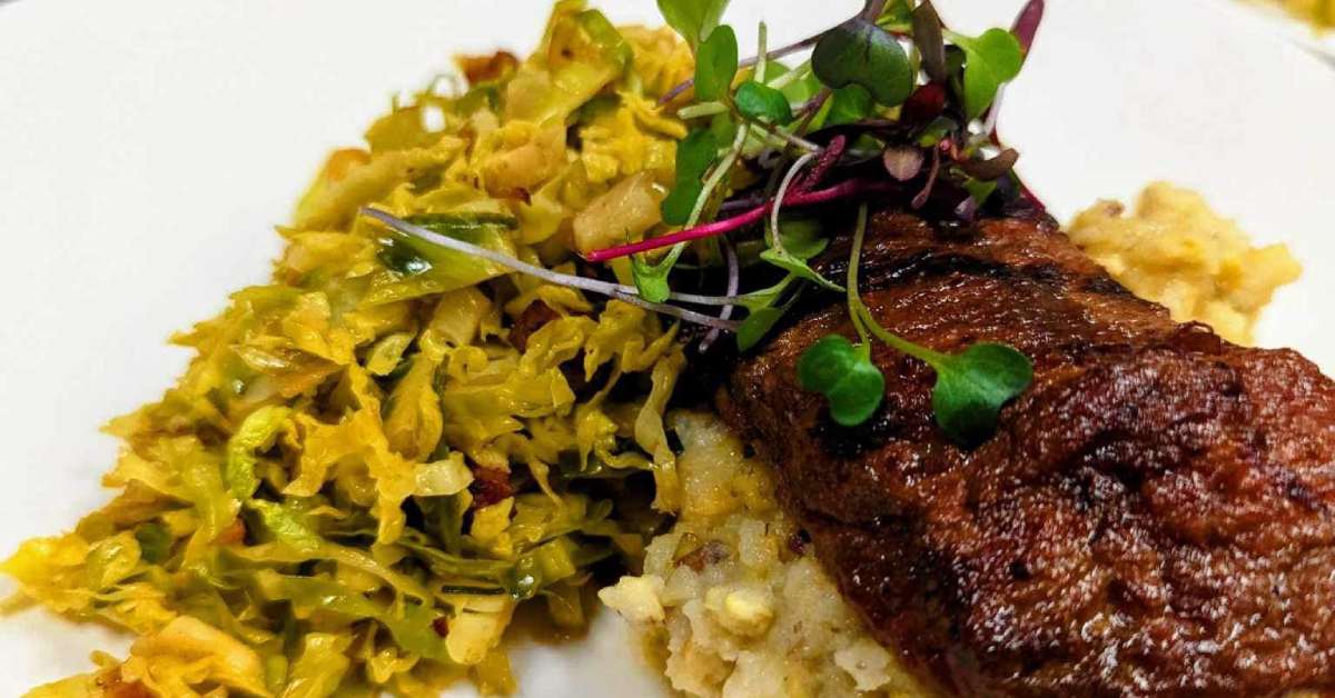 steak and sides