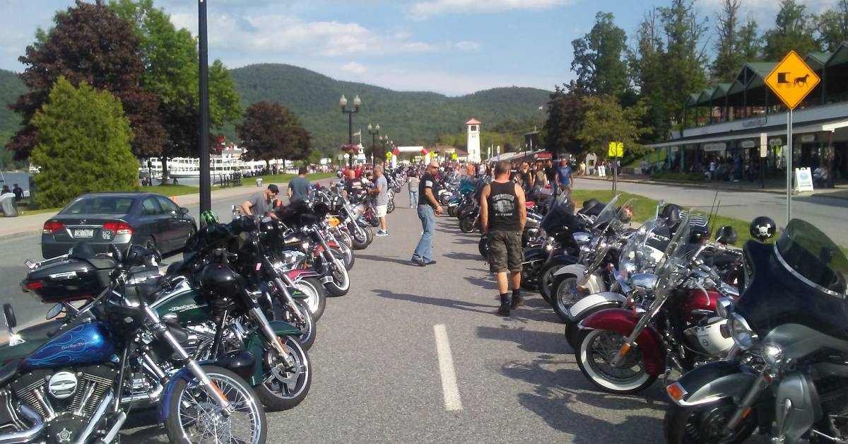 bikes lined up in Lake George