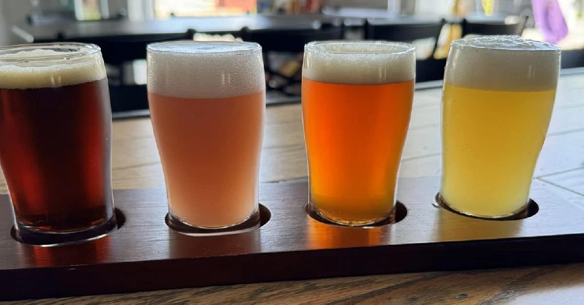 a flight of beers of different kinds