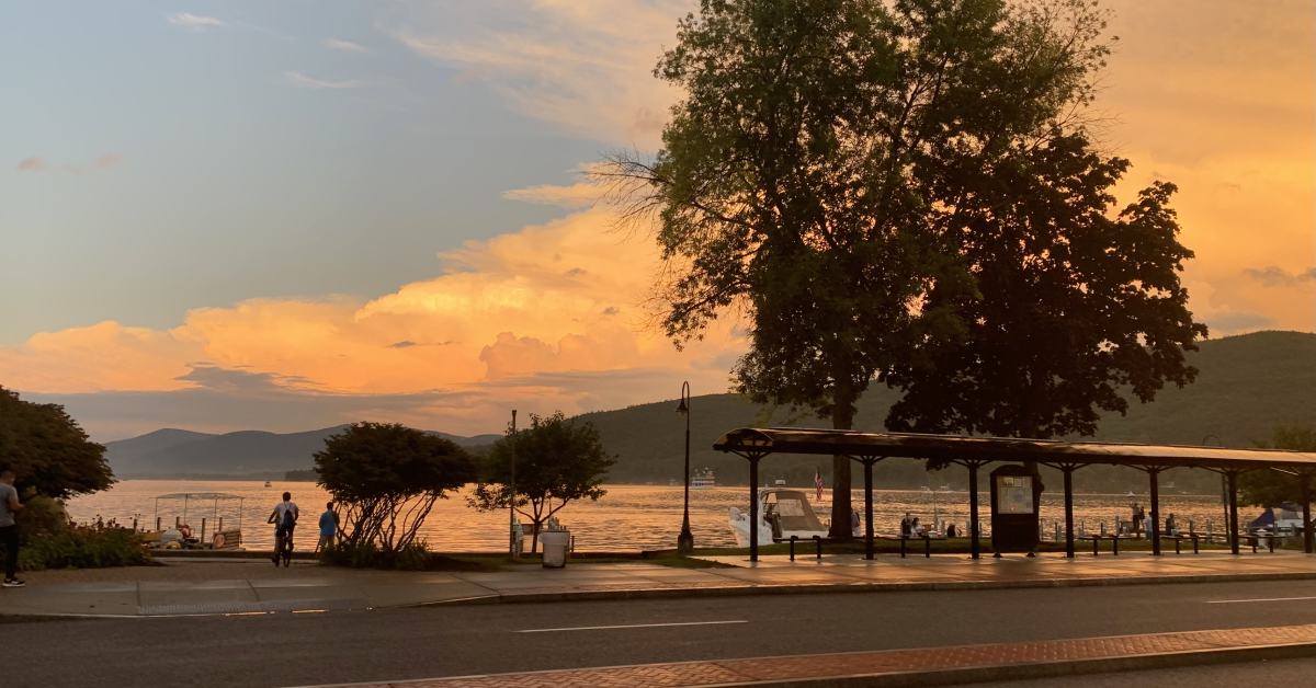 lake george village sunset