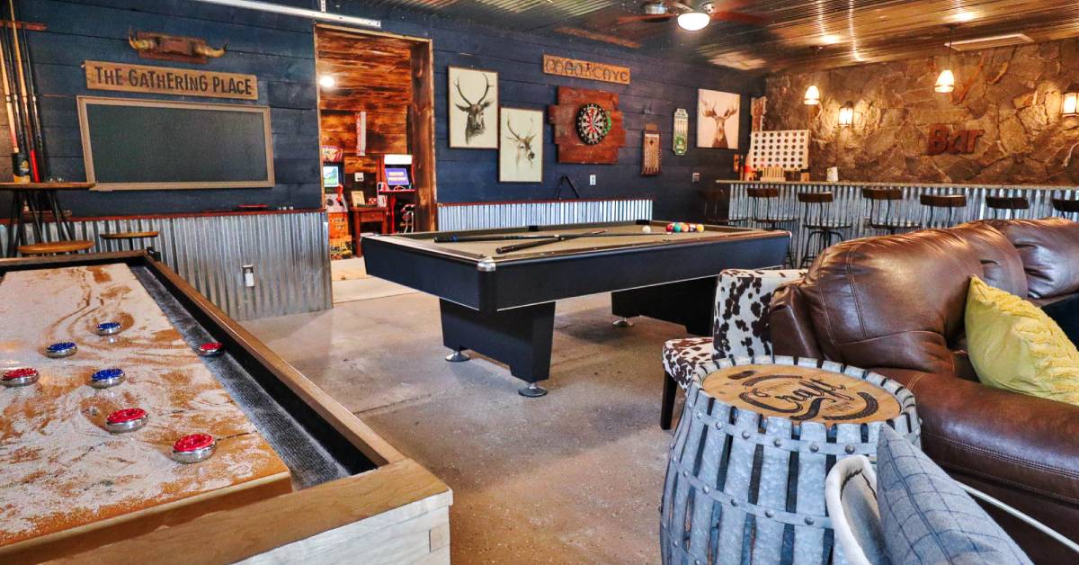 game room in vacation rental