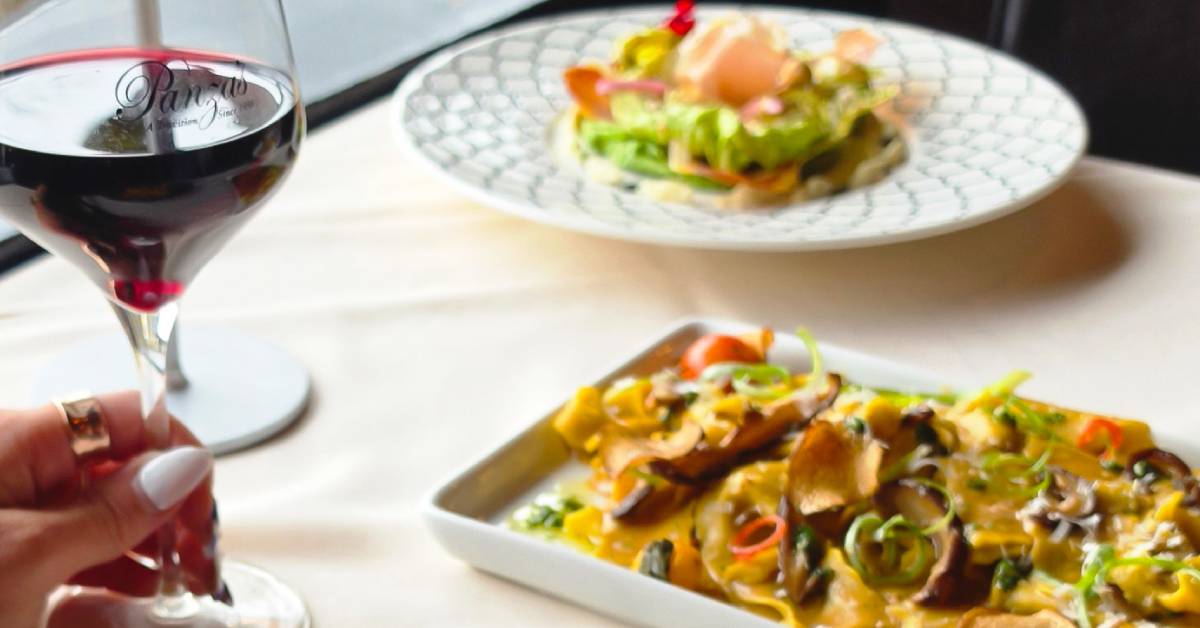 red wine with food