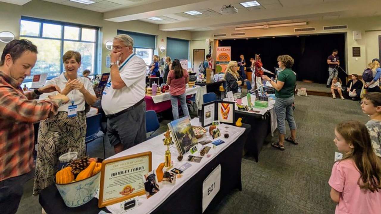 an indoor book festival