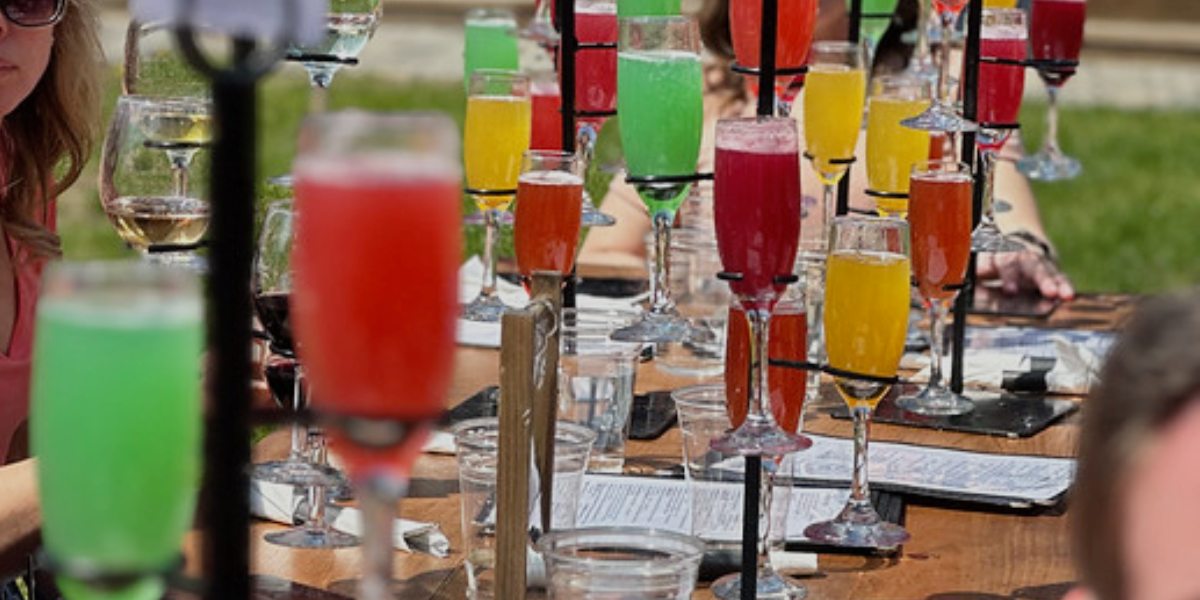 mimosa flight on table