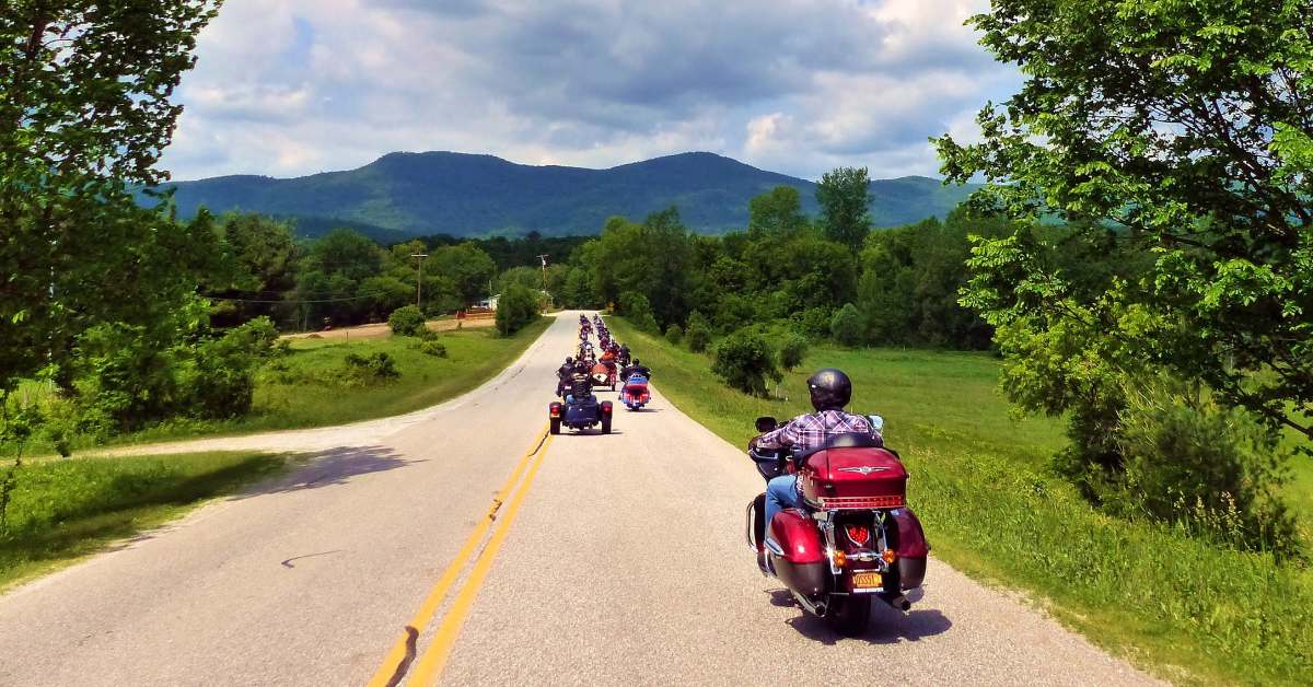motorcycles riding down country roads