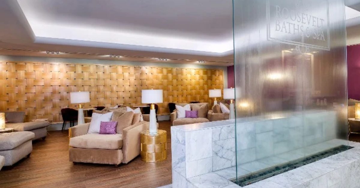 lamps and chairs with pillows inside the spa