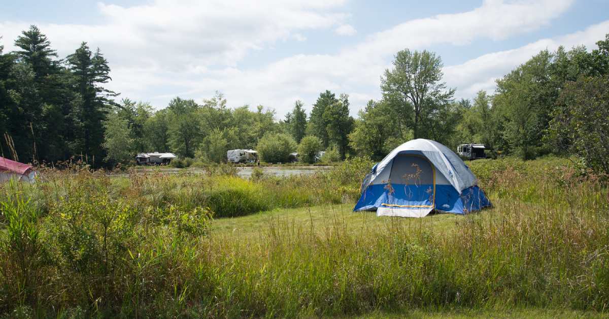 tents out on grassy areas
