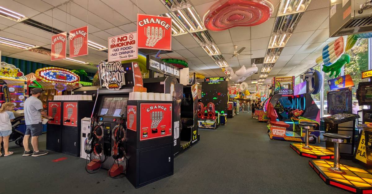 interior of fun world arcade