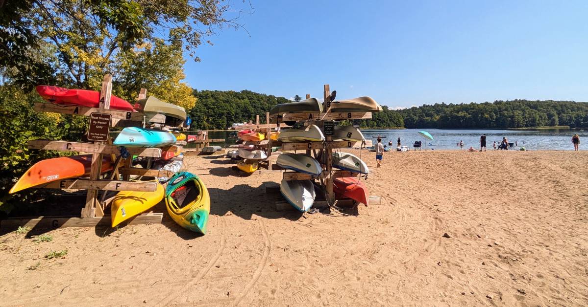 kayaks at moreau lake state park