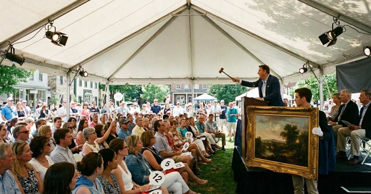 an art auction outdoors