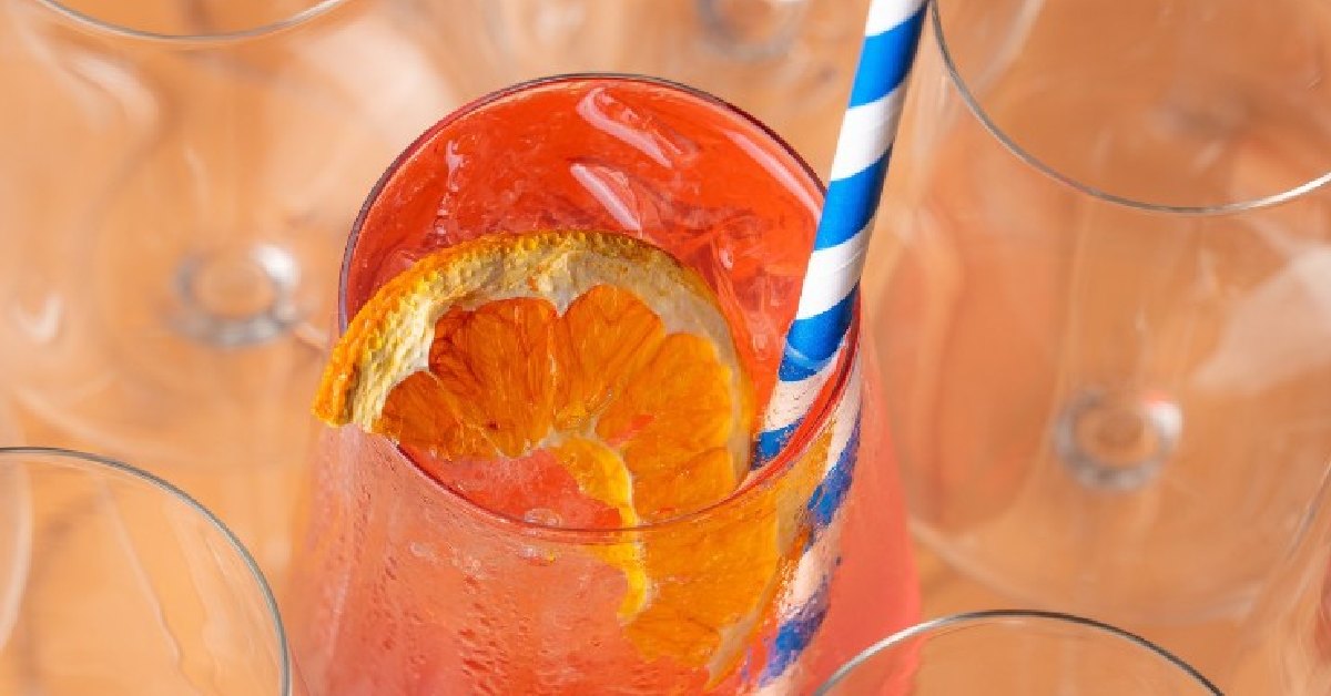craft cocktail with a orange garnish