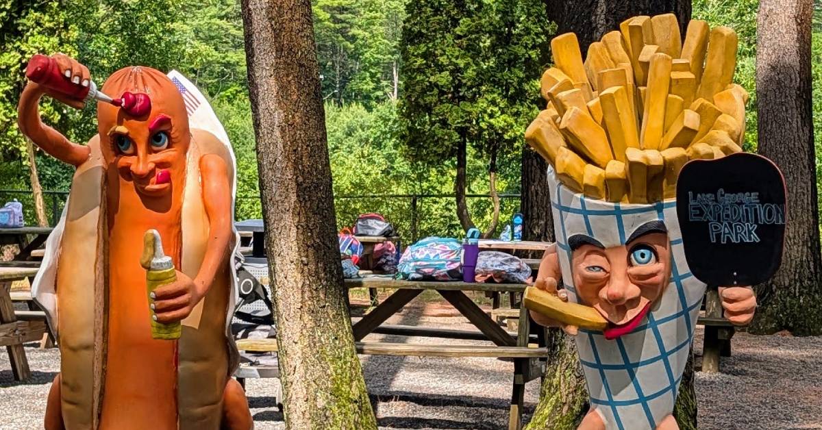 hot dog and fries statues