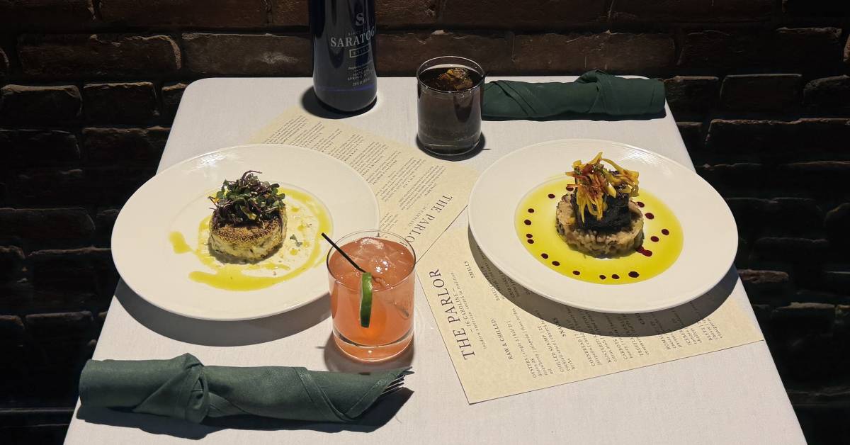 plated food with parlor menus