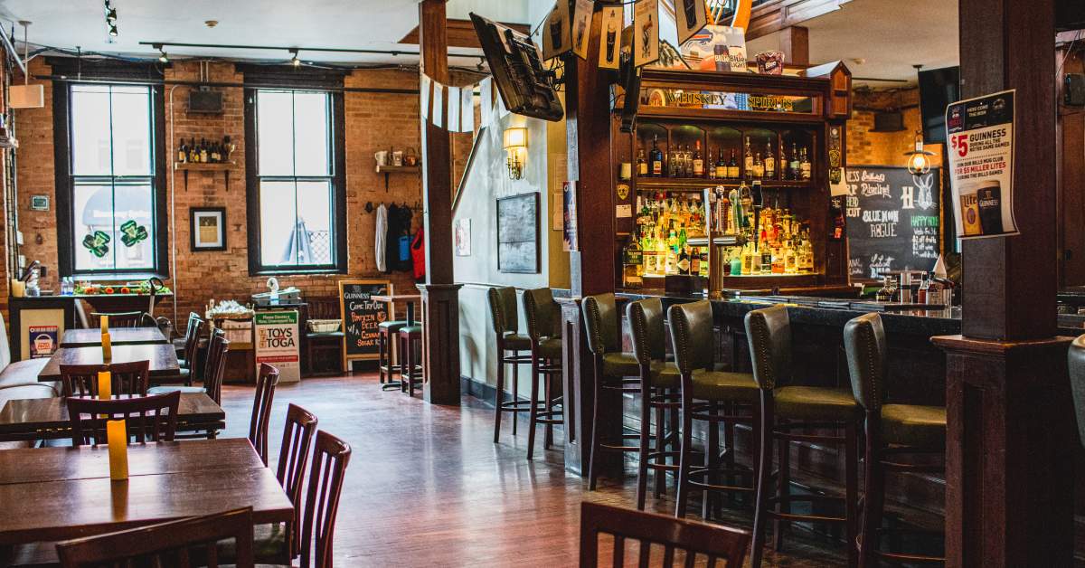 Harvey's dining area and bar