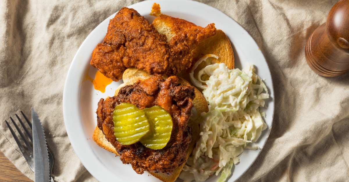 Nashville hot chicken on bread