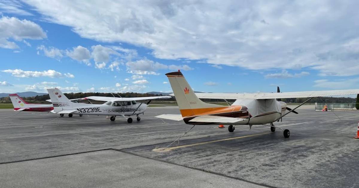 three small airplanes