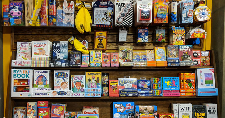 science-themed games and activities for kids on display