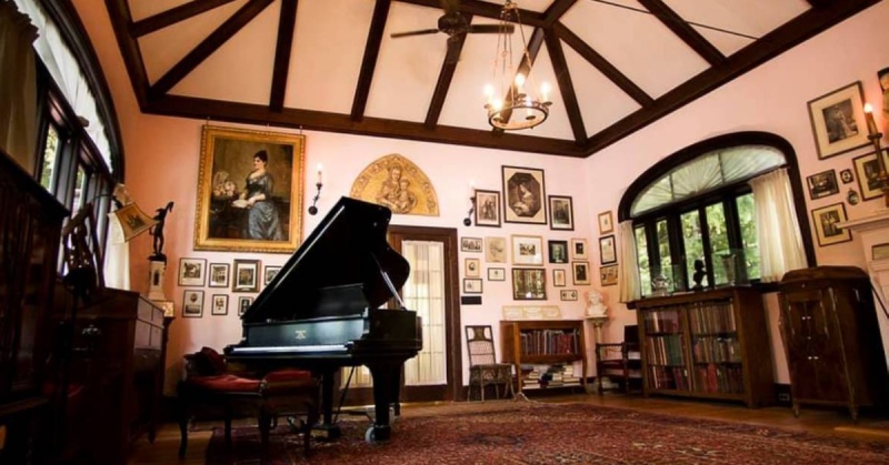 inside museum with grand piano