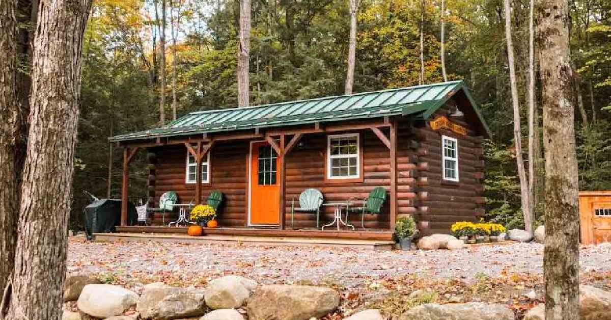 Exterior of a wood cabin