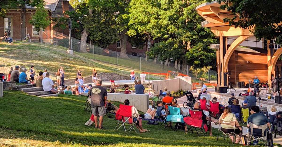 outdoor seating at Lake George's Shepard Park amphitheater