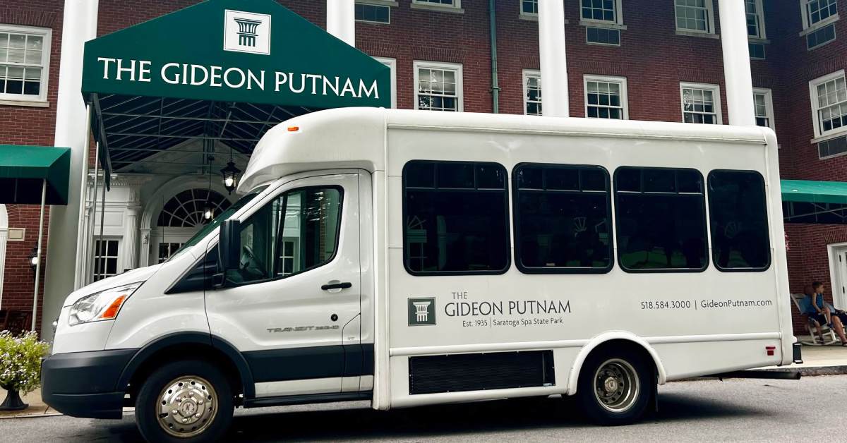 Gideon Putnam white shuttle bus