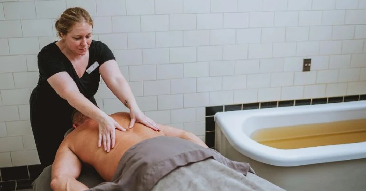 woman giving a man a massage