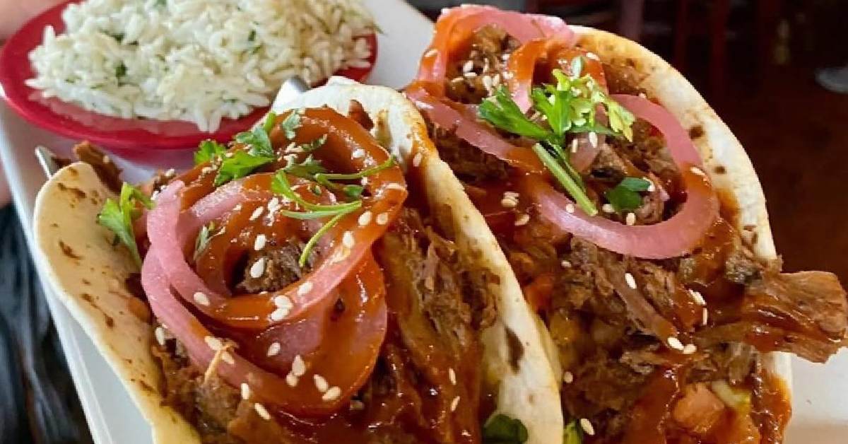 tacos with a side of rice