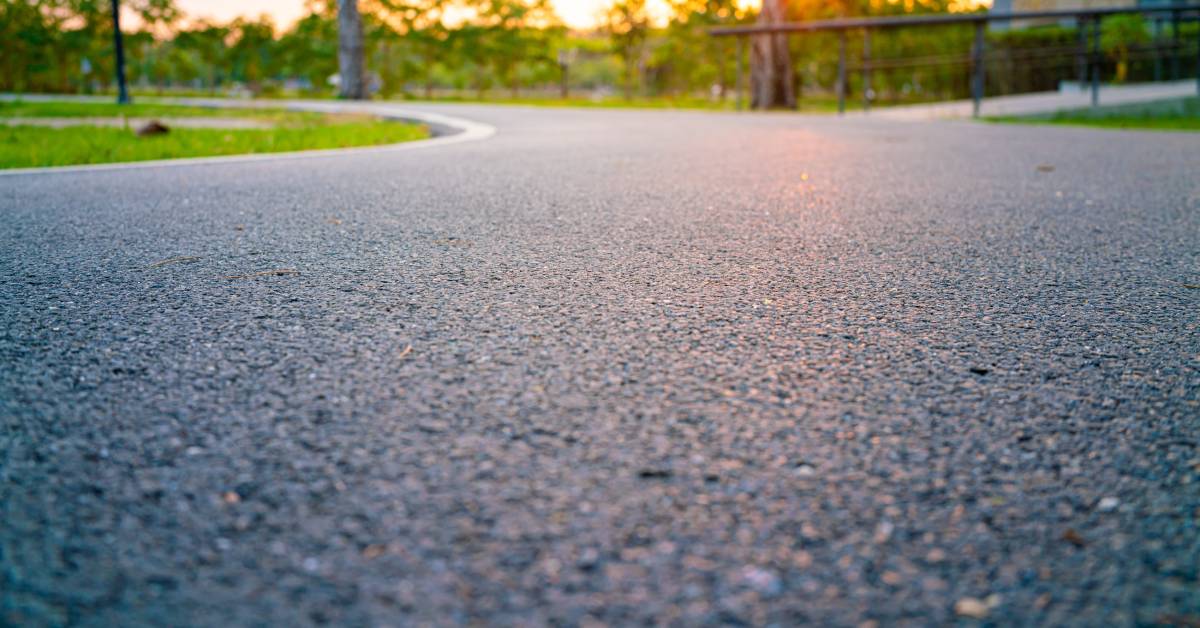 closeup of asphalt paving
