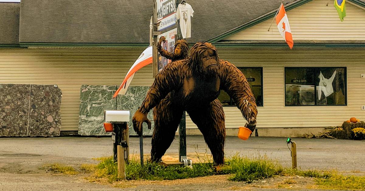 bigfoot state with baby bigfoot on back