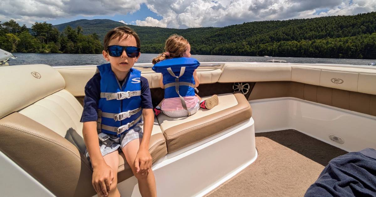kids on a boat