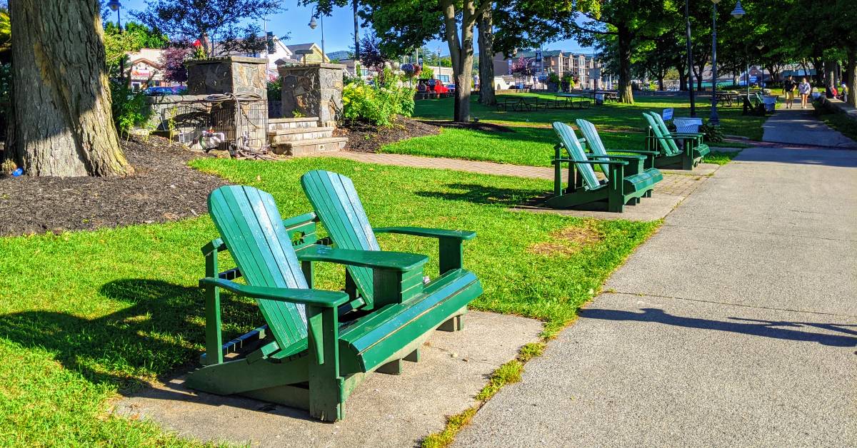 adirondack chairs in shepard park