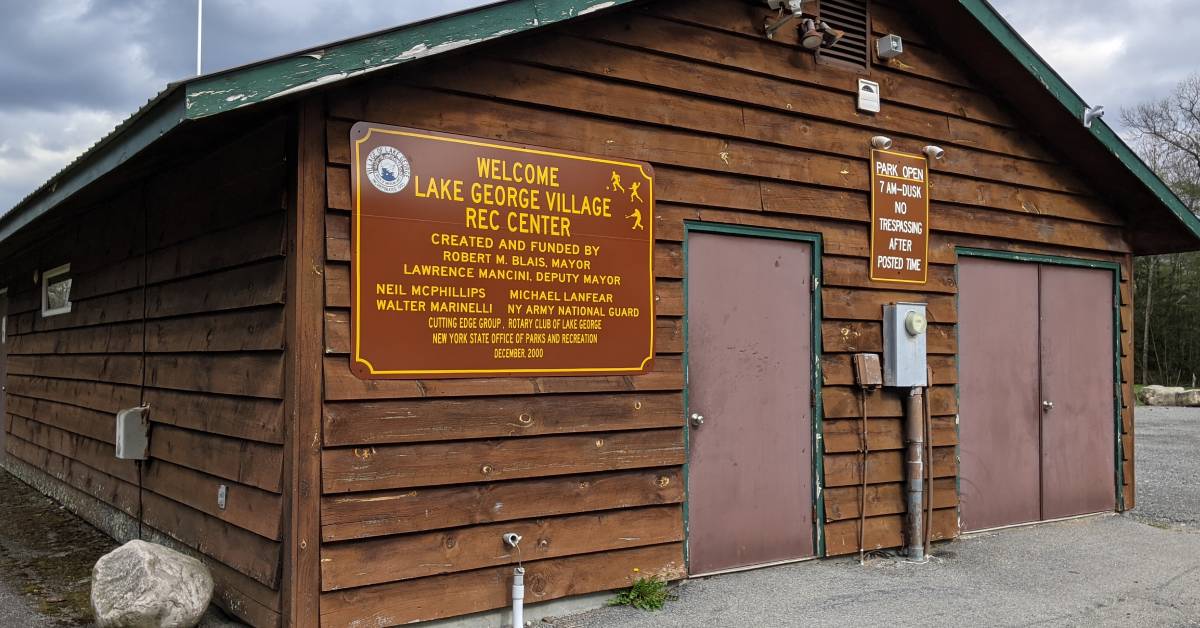 lake george rec center sign on building