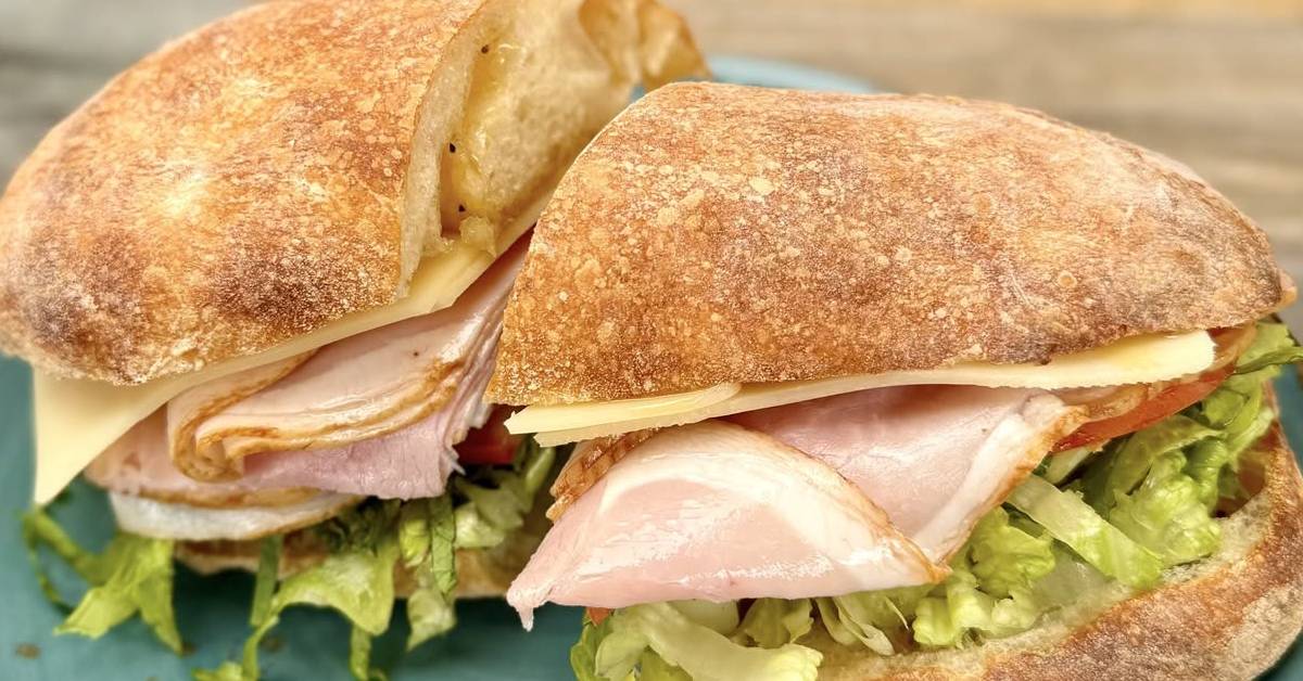 ham and cheese sandwich on nice bread