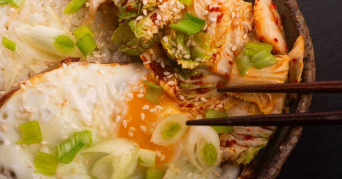 egg rice and noodle bowl