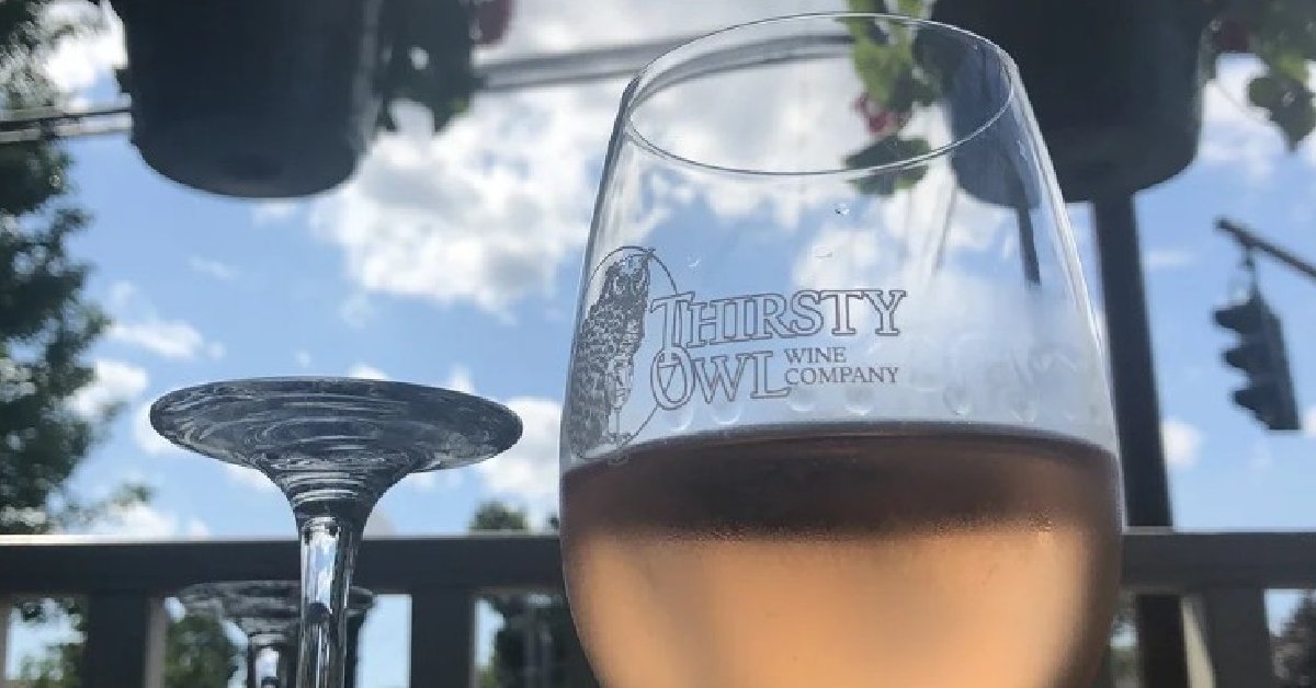 Freshly poured glass of wine