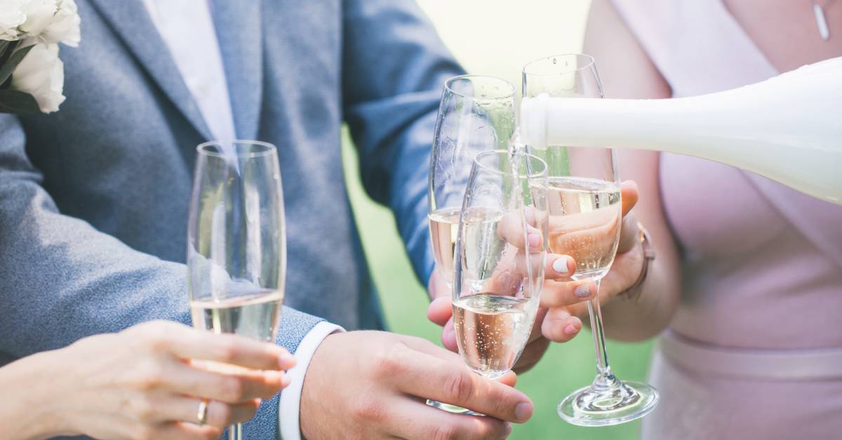 champagne being poured