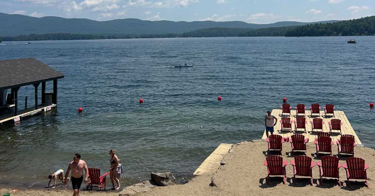beach on Lake George stone gate